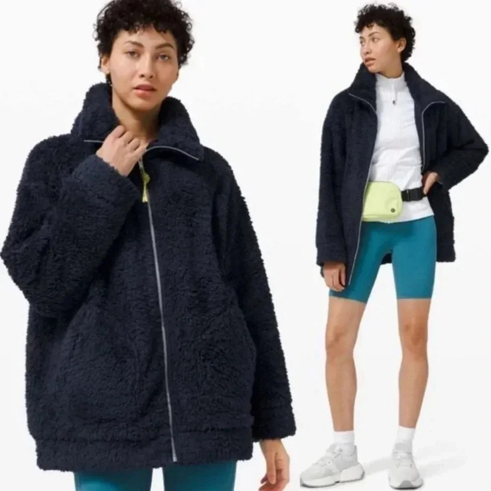 Lululemon True Navy Oh So Sherpa Jacket Size 2